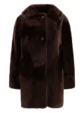 B&W sheepskin button coat - Brown