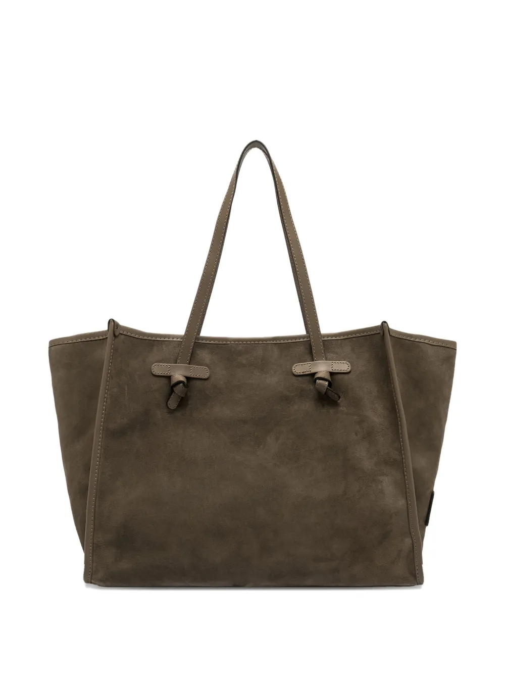 GIANNI CHIARINI Marcella knotted suede tote bag Bruin