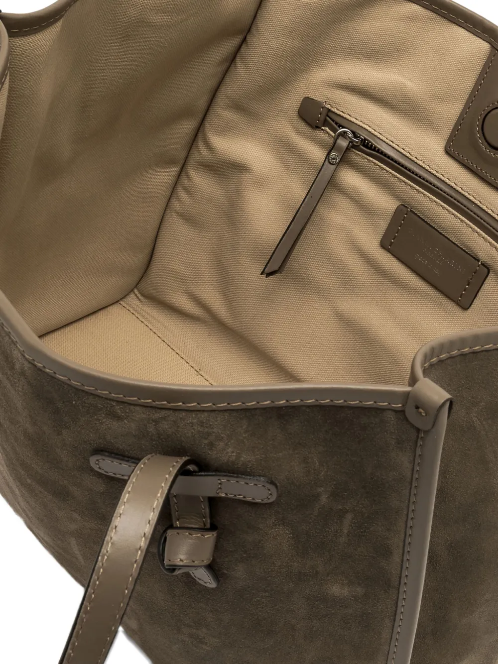 GIANNI CHIARINI Marcella knotted suede tote bag Bruin