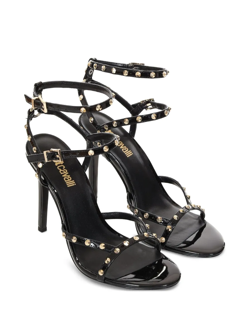 Just Cavalli Thalia sandalen met gespbandje en studs Zwart