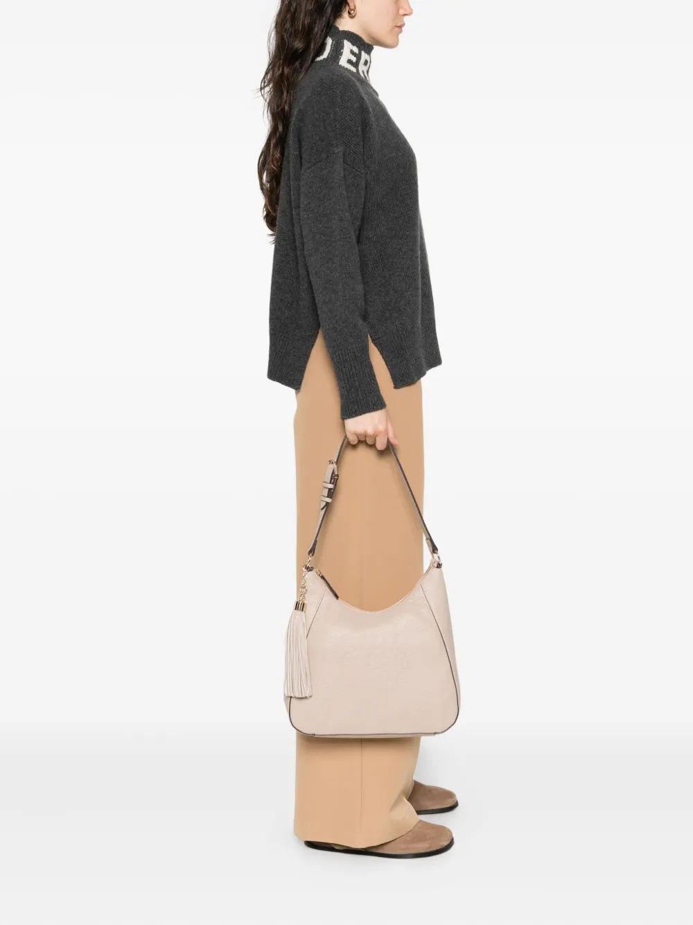 Liu •jo Small Logo-embossed Shoulder Bag In Neutral