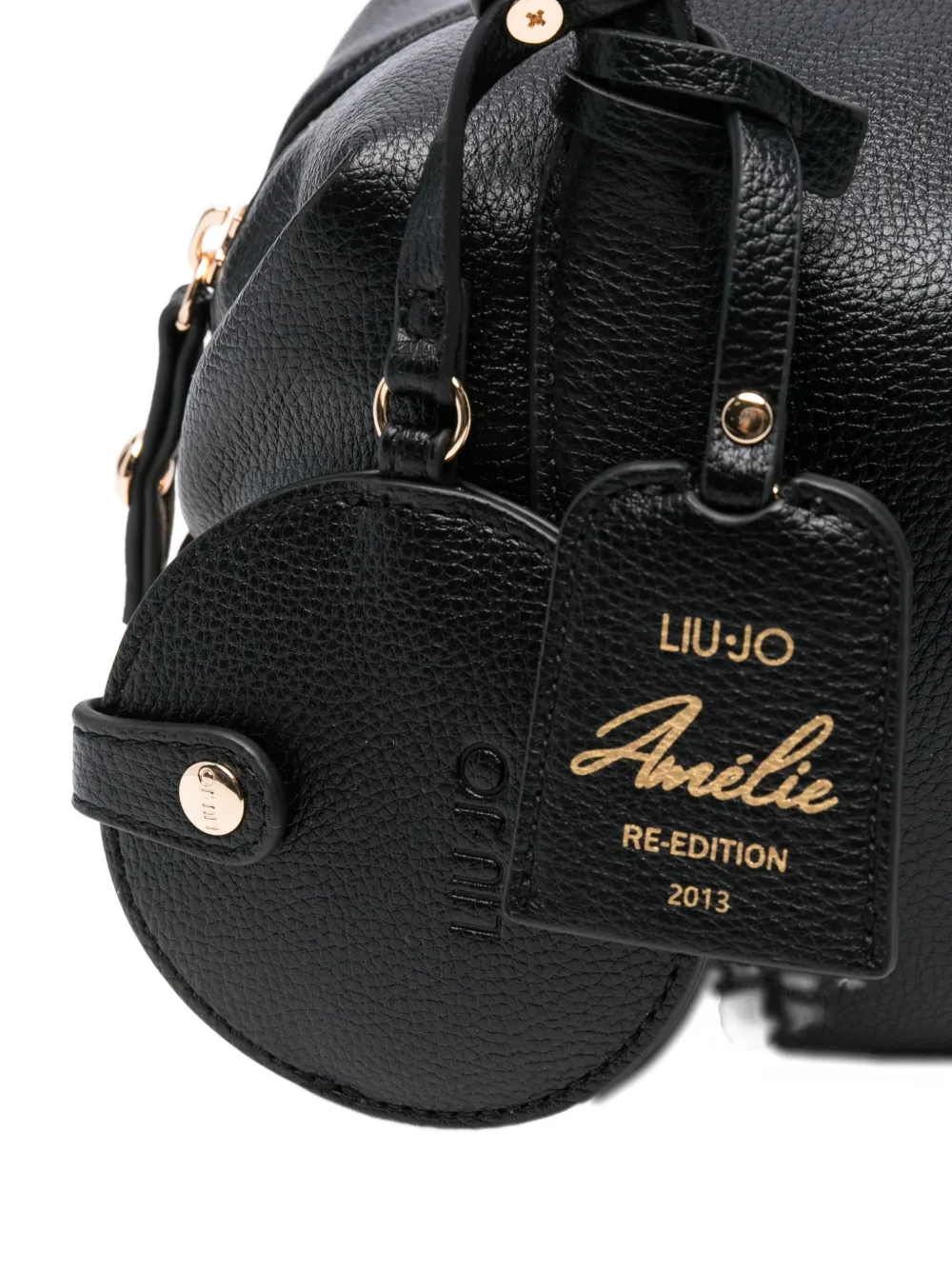 Liu •jo Round-handle Charm-detail Tote Bag In Black