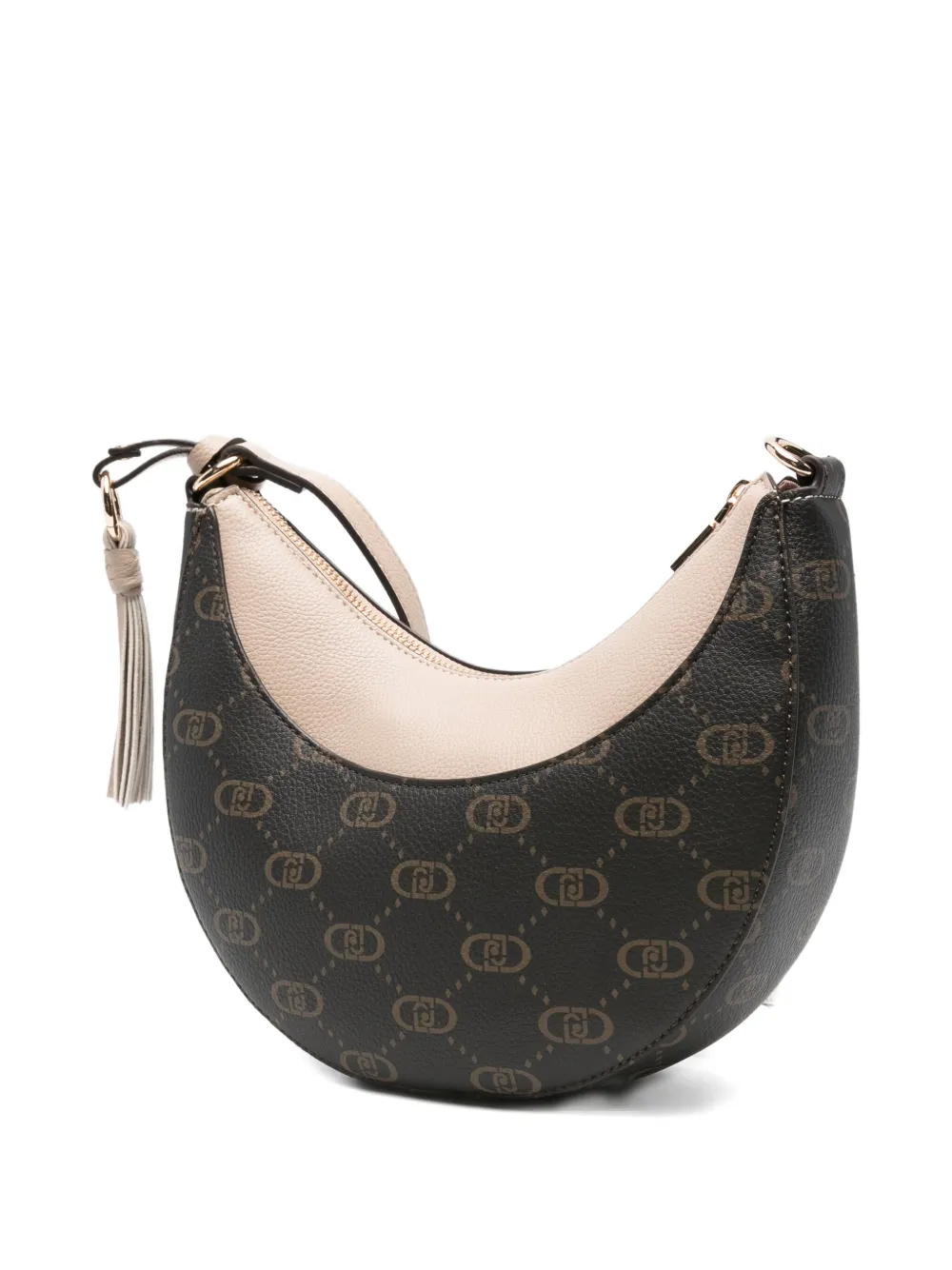 Liu •jo Medium Hobo Crescent Monogram Shoulder Bag In Brown