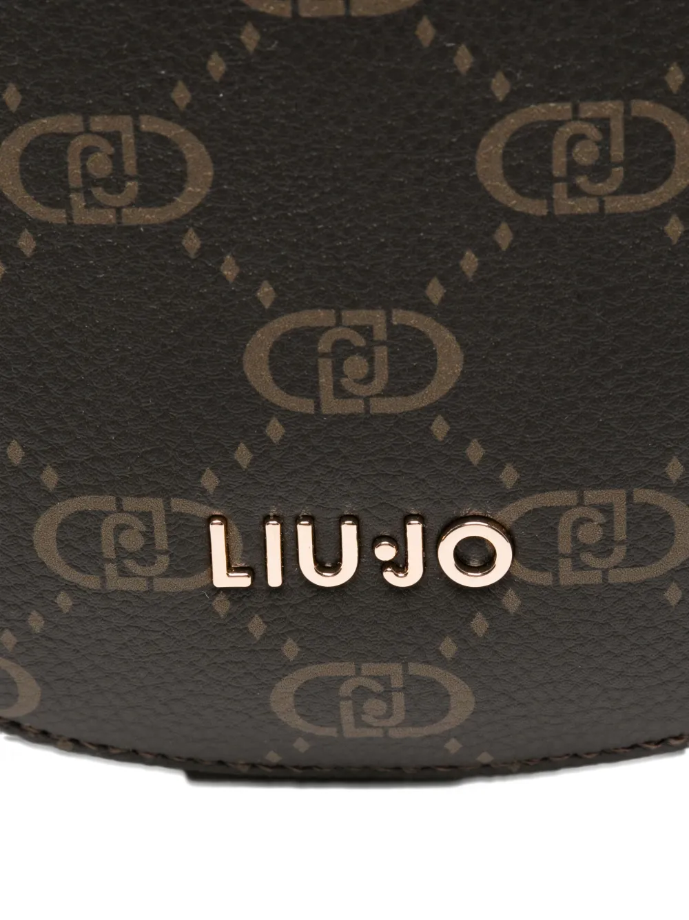 Liu •jo Medium Hobo Crescent Monogram Shoulder Bag In Brown