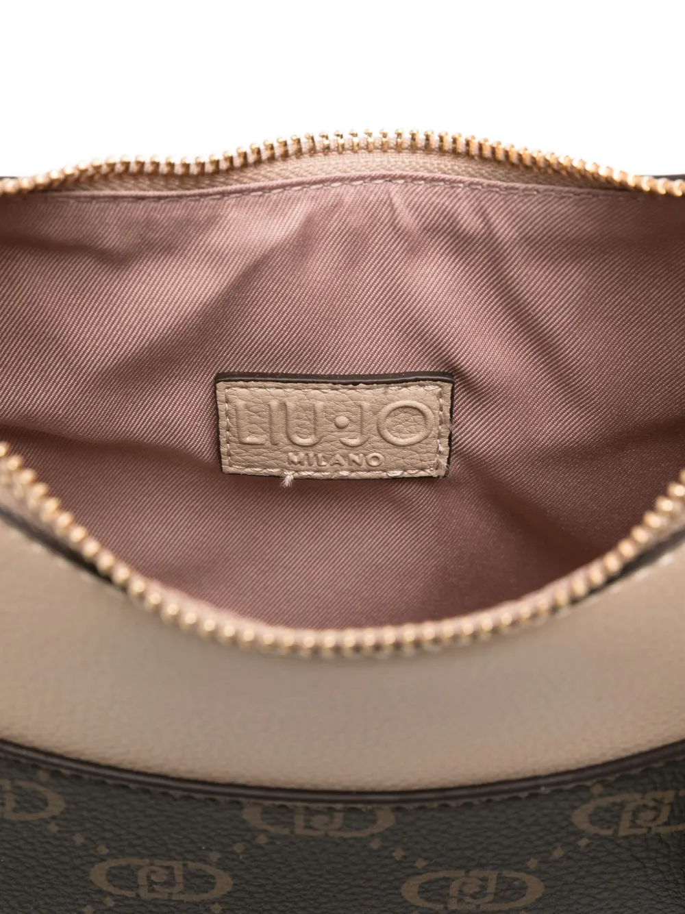 Liu •jo Medium Hobo Crescent Monogram Shoulder Bag In Brown