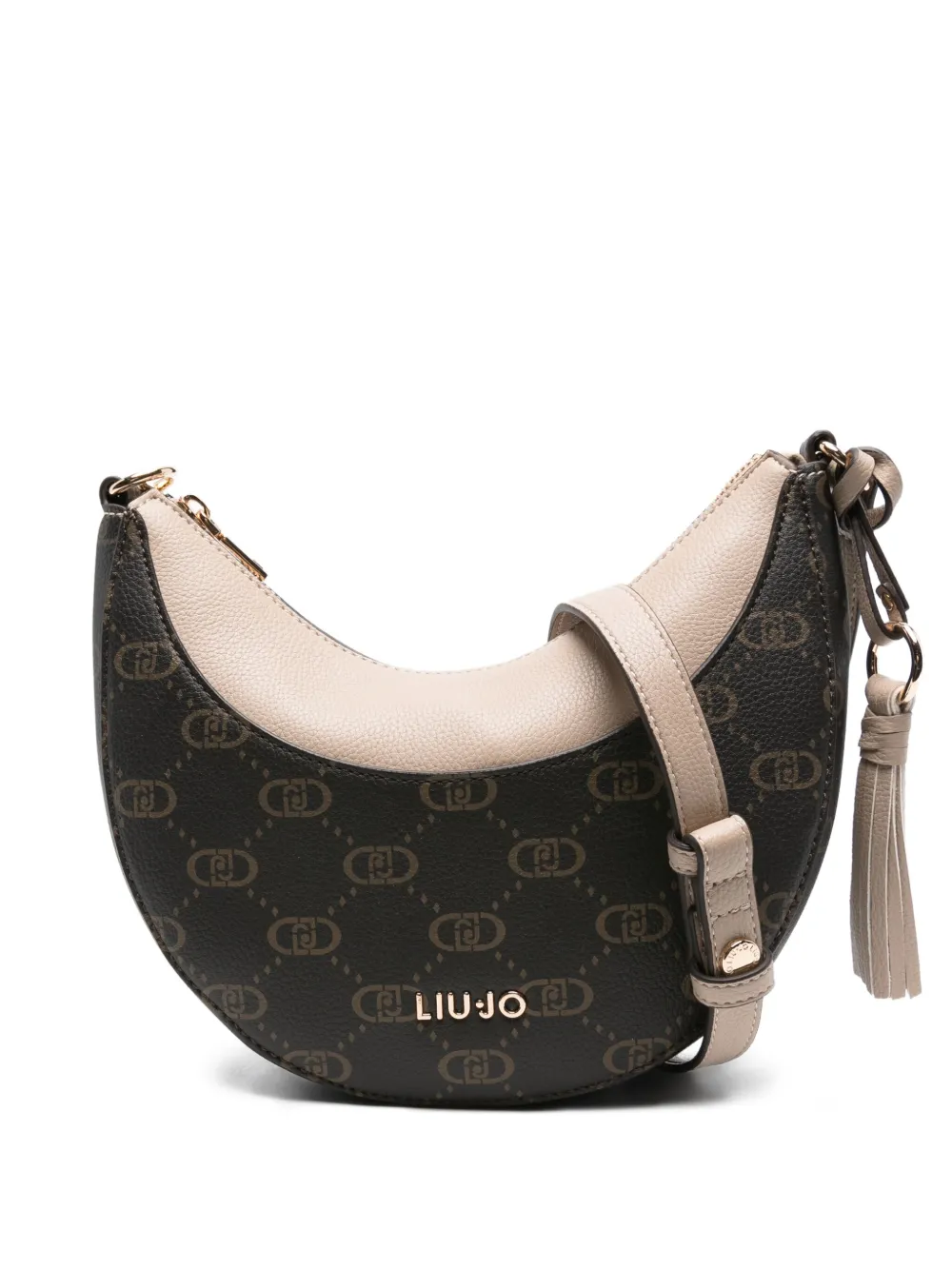 LIU JO Hobo モノグラム ショルダーバッグ M - ブラウン LIU JO Hobo モノグラム ショルダーバッグ M - ブラウン