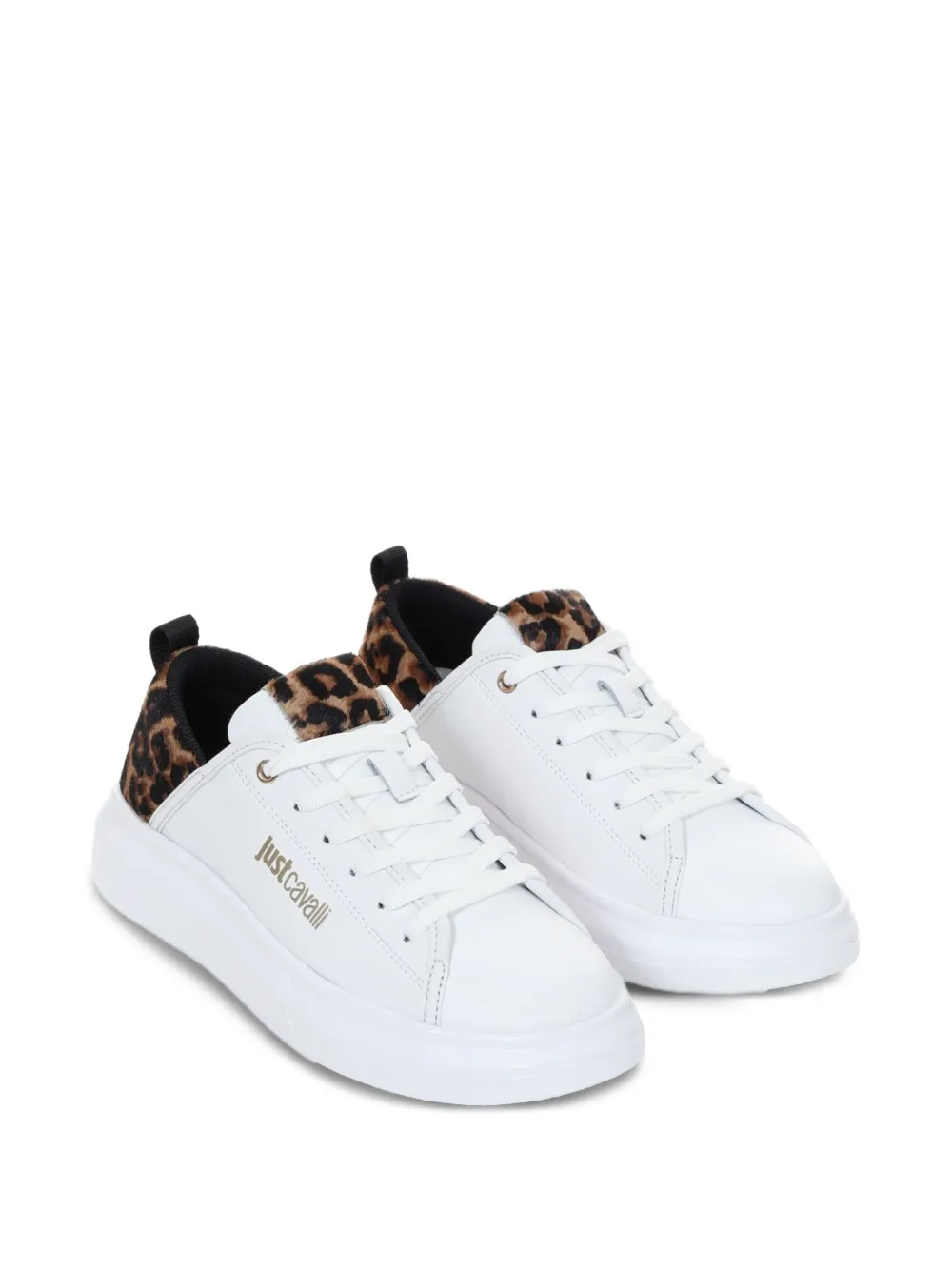 Just Cavalli Sneakers met luipaardprint - Wit