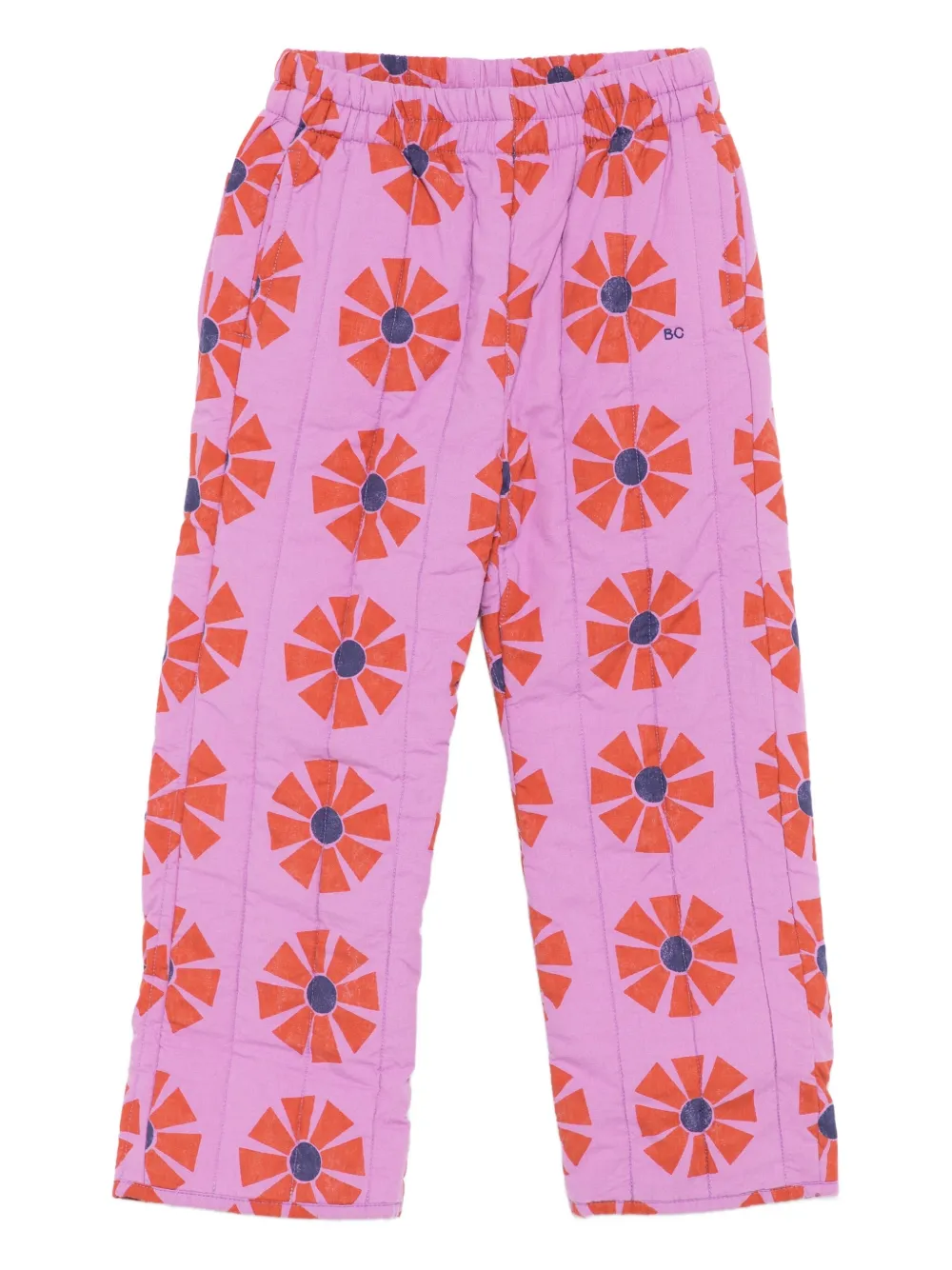 Bobo Choses Gewatteerde broek met bloe print Roze