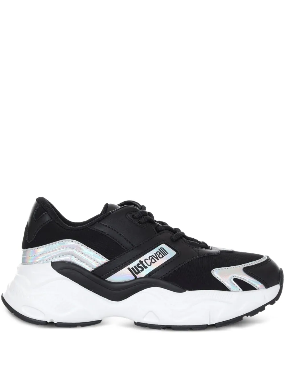Just Cavalli iridescent-panelled sneakers Black