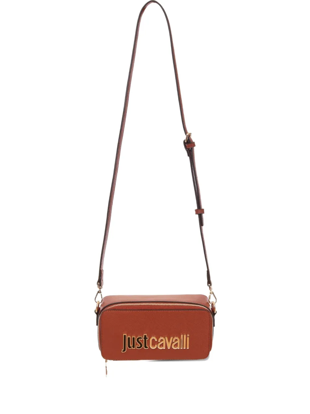 Just Cavalli Borsa a spalla con placca logo - Marrone