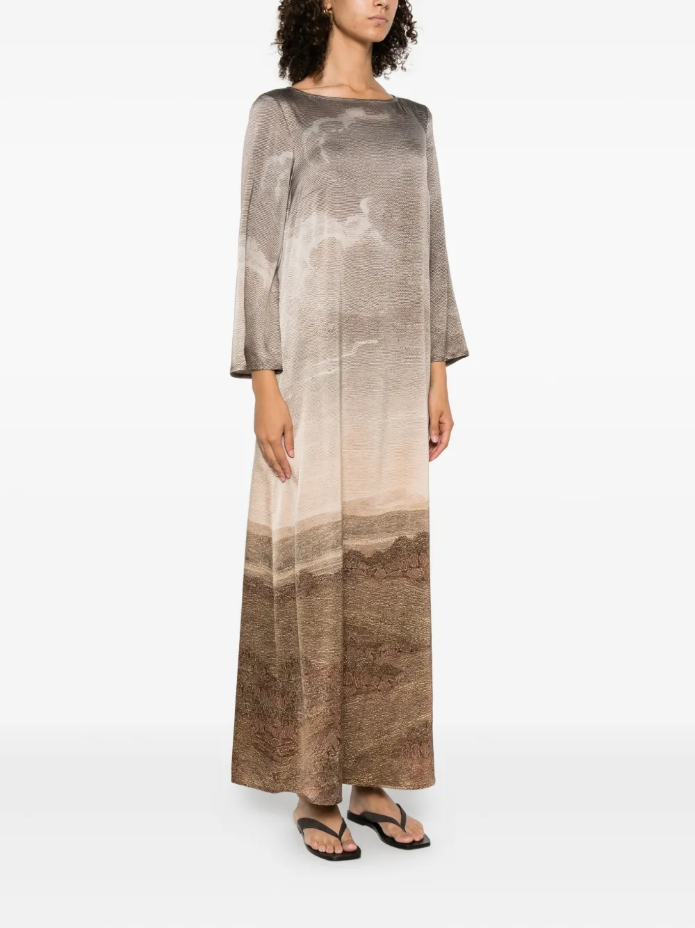 Pierre-Louis Mascia Flared jurk Bruin