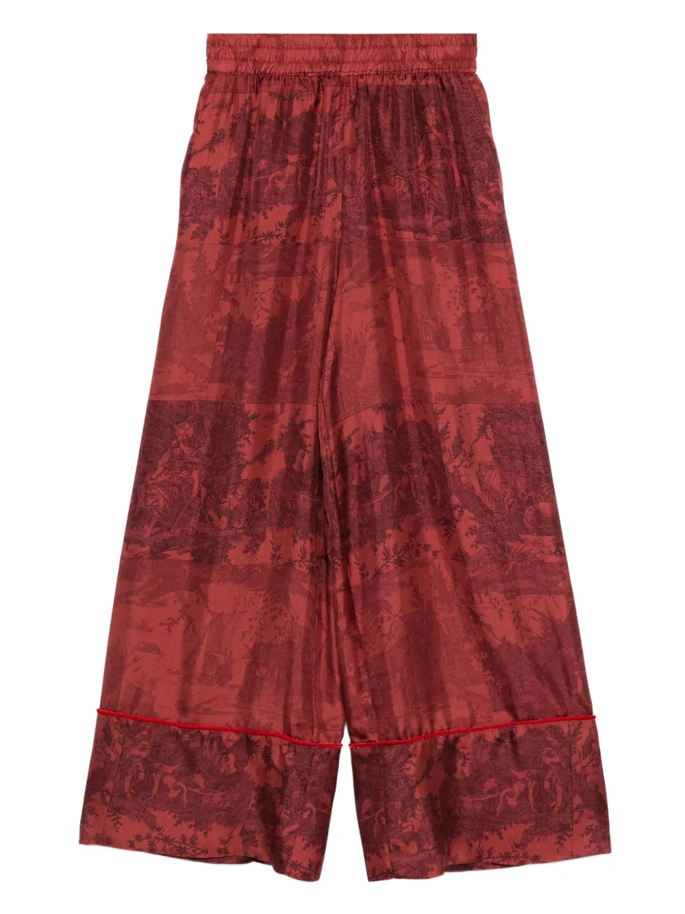 printed silk trousers