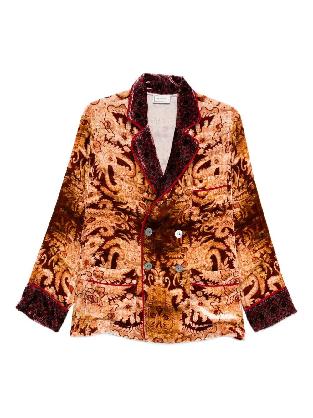 paisley-print double-breasted jacket