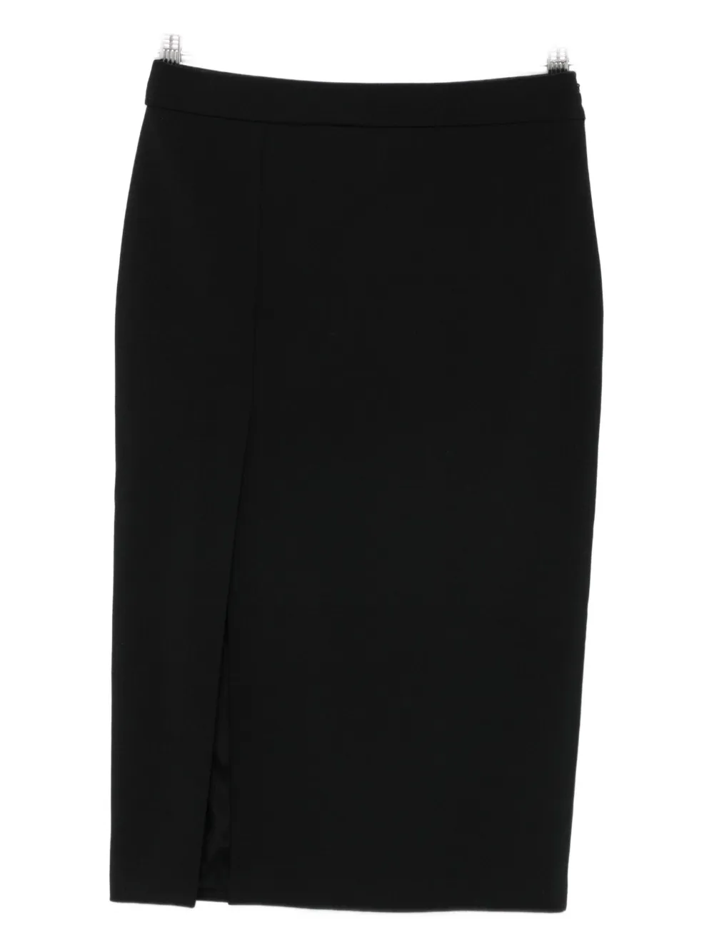 Dondup Side-split Pencil Midi Skirt In Black