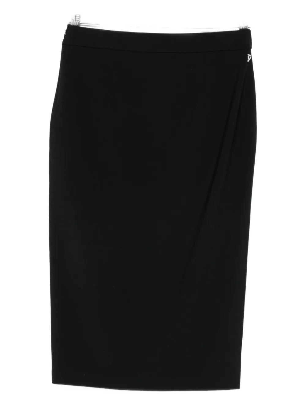 Dondup Side-split Pencil Midi Skirt In Black