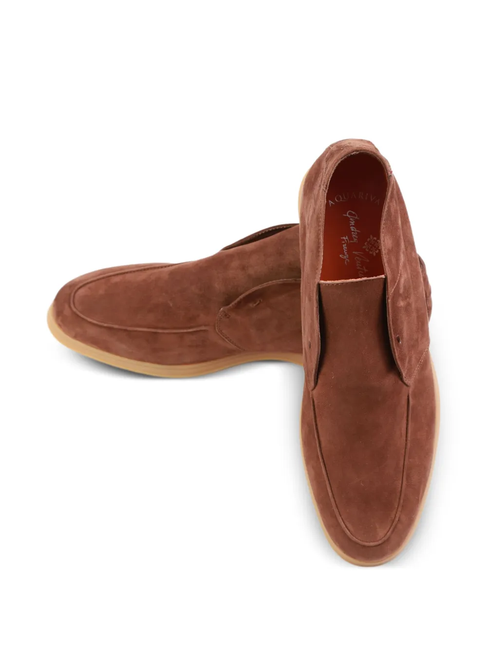 Andrea Ventura suede slip-on loafers Brown