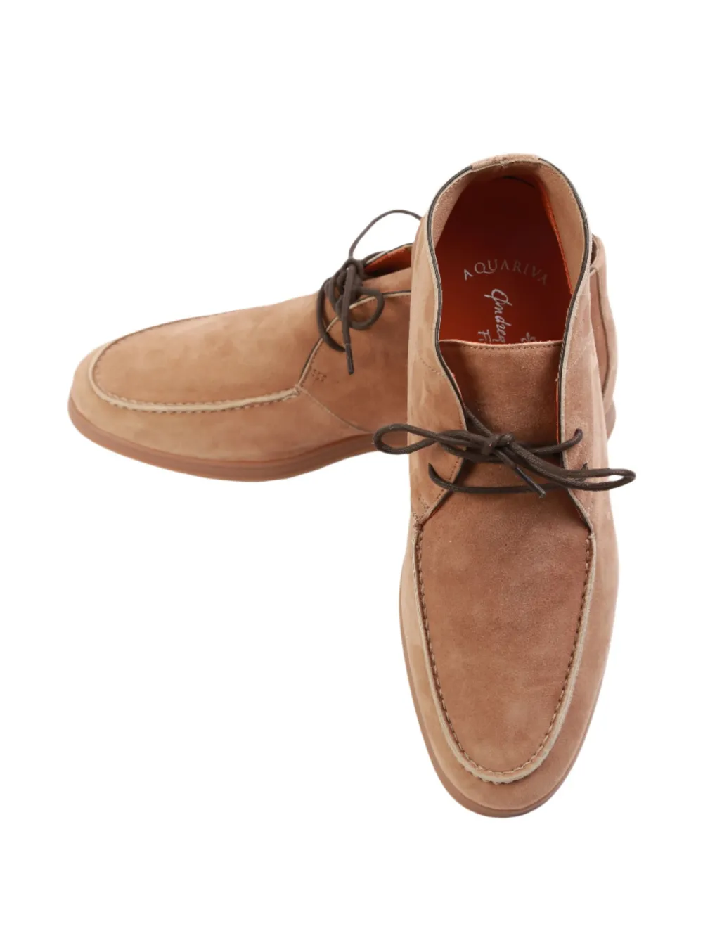 Andrea Ventura lace-up suede desert boots Brown