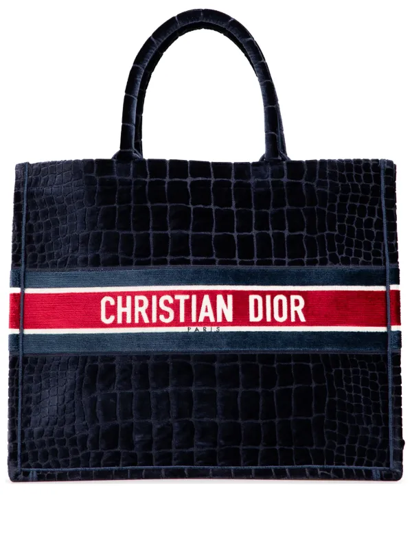 Christian Dior Pre-Owned 2021 Large Velvet Embossed Book Tote
