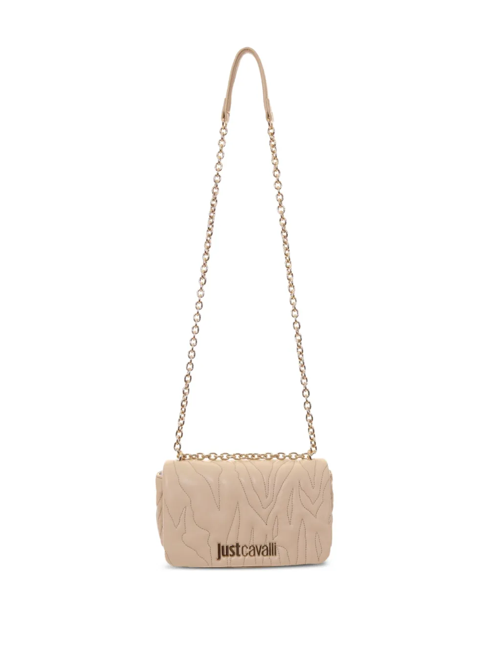 Just Cavalli quilted chain-strap shoulder bag Beige