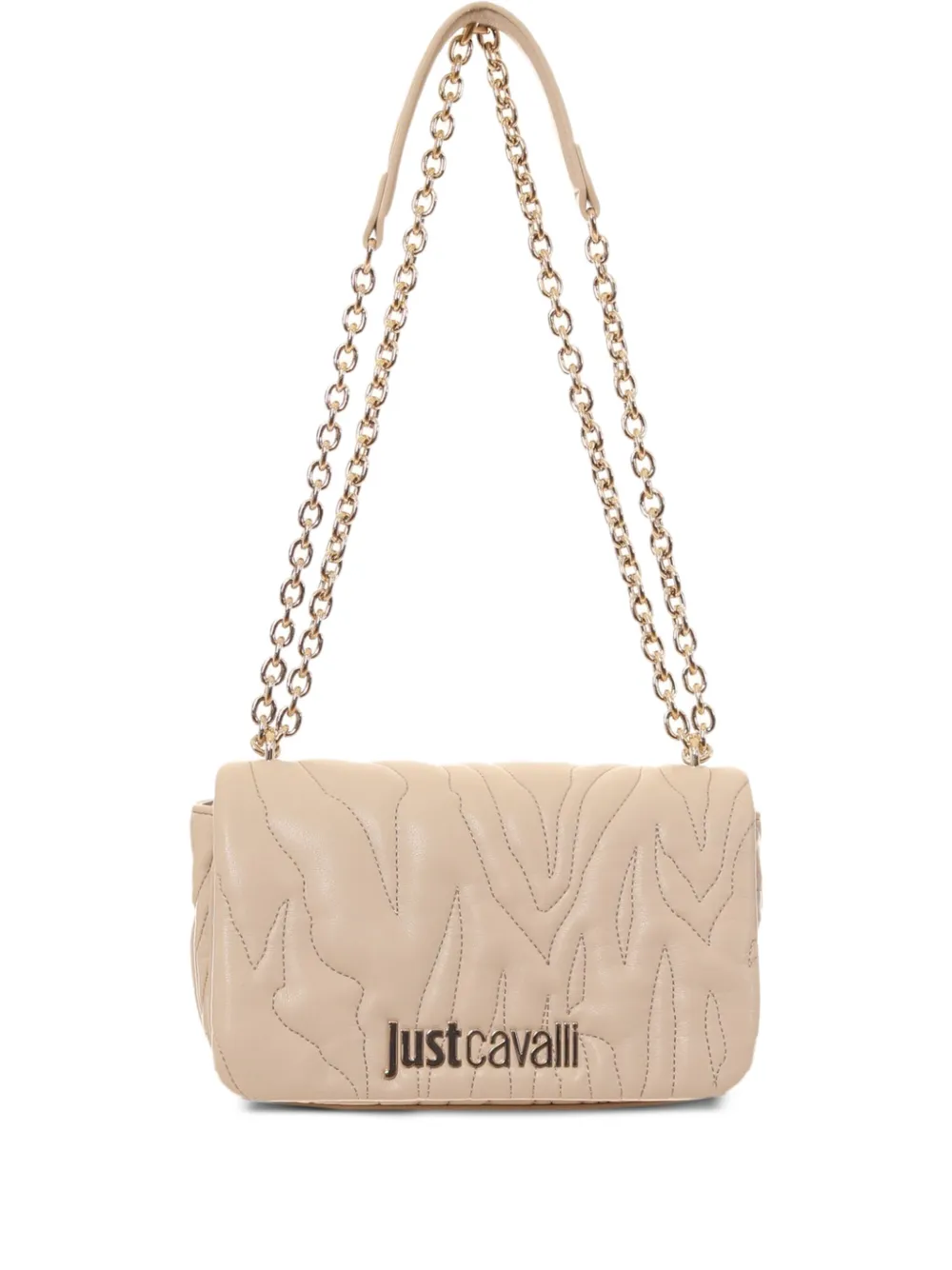 Just Cavalli quilted chain-strap shoulder bag Beige