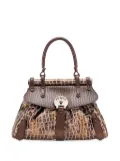 Fendi Pre-Owned 2000-2010 Small Croc Effect Canvas Magic handbag - Brown
