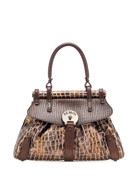 Fendi Pre-Owned 2000-2010 Small Croc Effect Canvas Magic handbag