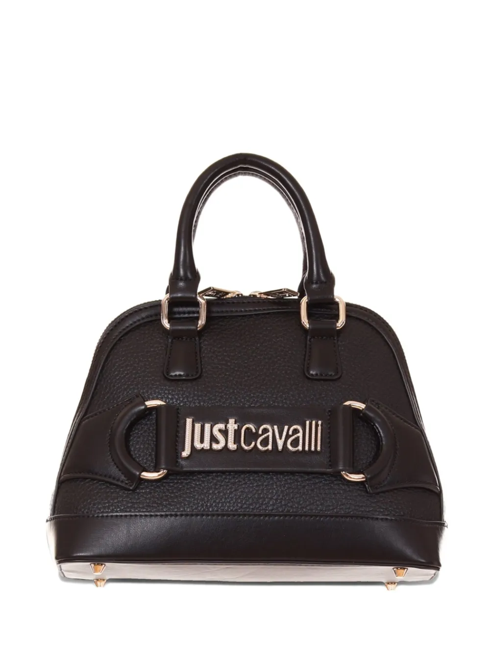 Just Cavalli ロゴプレート ハンドバッグ - ブラック Just Cavalli ロゴプレート ハンドバッグ - ブラック