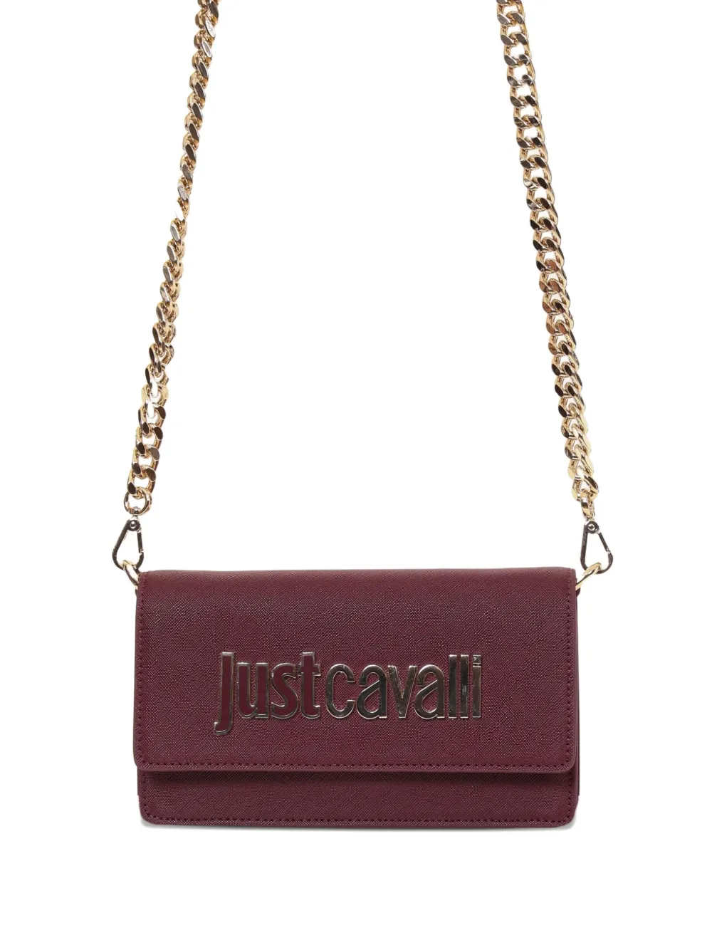 Just Cavalli Clutch met logoplakkaat en kettingbandje - Rood