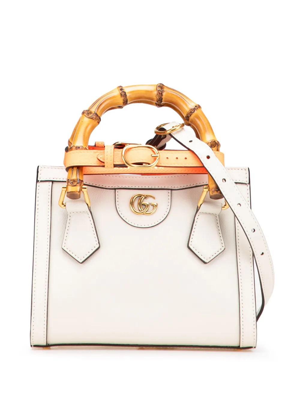 Gucci Pre-Owned 2000-2015 Mini Calfskin Bamboo Diana satchel - ホワイト Gucci Pre-Owned 2000-2015 Mini Calfskin Bamboo Diana satchel - ホワイト