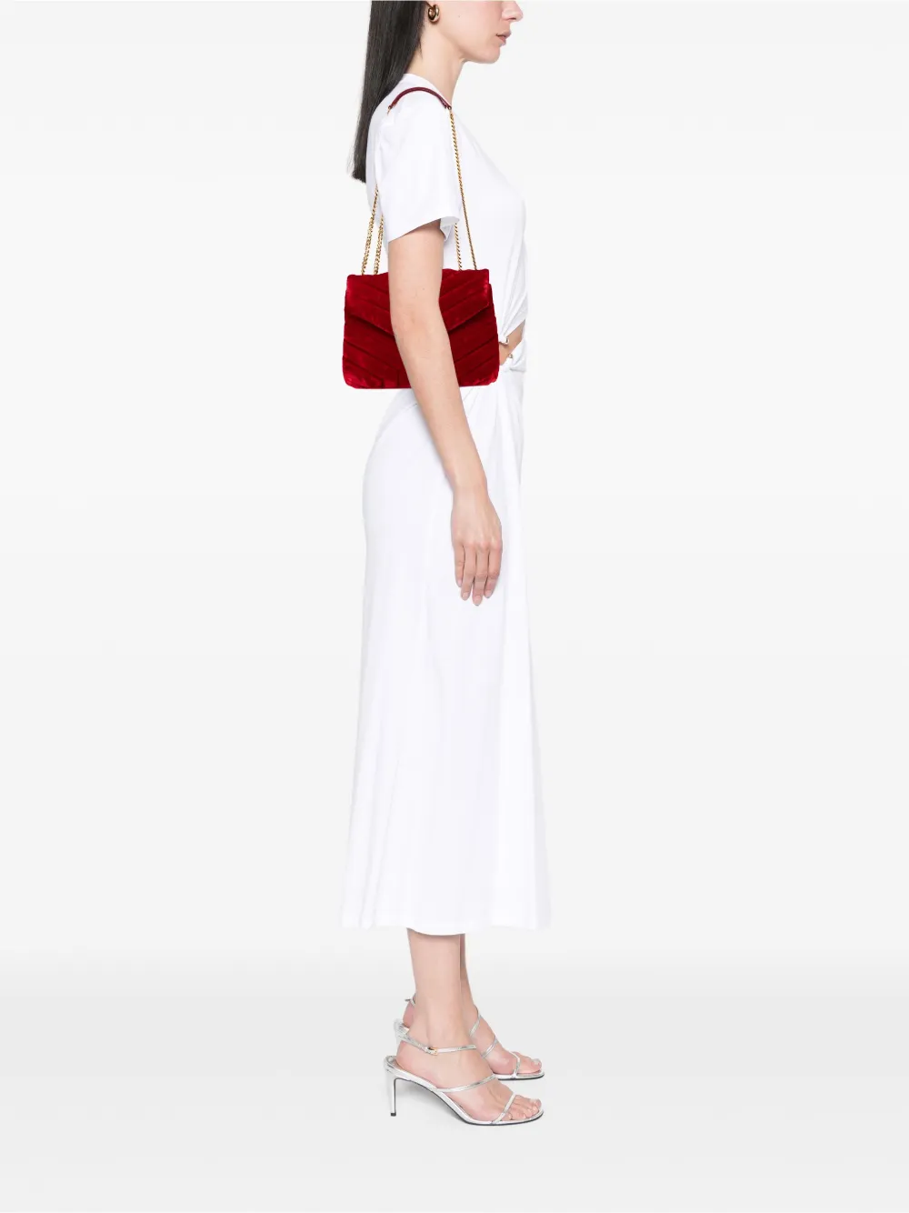 Saint Laurent Pre-Owned 2000-2025 Small Velvet Monogram Matelasse LouLou shoulder bag | Pre-Owned | Image 2