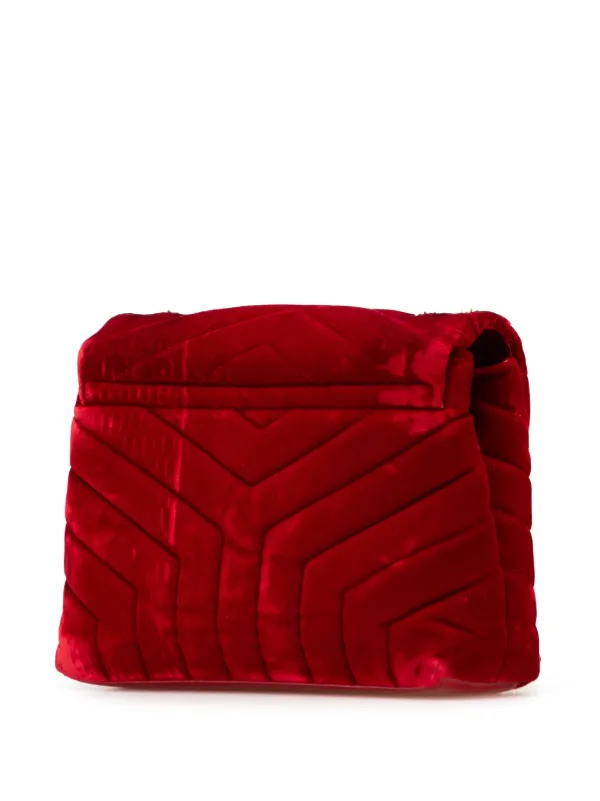 Saint Laurent Pre-Owned 2000-2025 Small Velvet Monogram Matelasse LouLou  Shoulder Bag Red FARFETCH ID