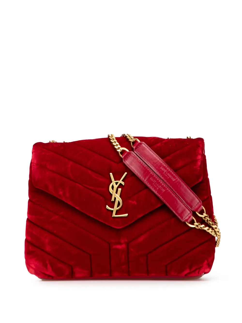 Saint Laurent Pre-Owned 2000-2025 Small Velvet Monogram Matelasse Saint Laurent Pre-Owned 2000-2025 Small Velvet Monogram Matelasse