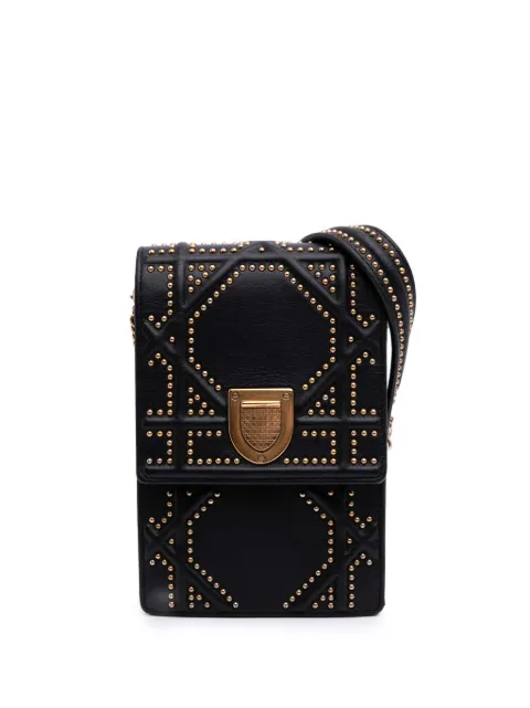 Christian Dior Pre-Owned 2018 Studded Leather Vertical Diorama crossbody bag