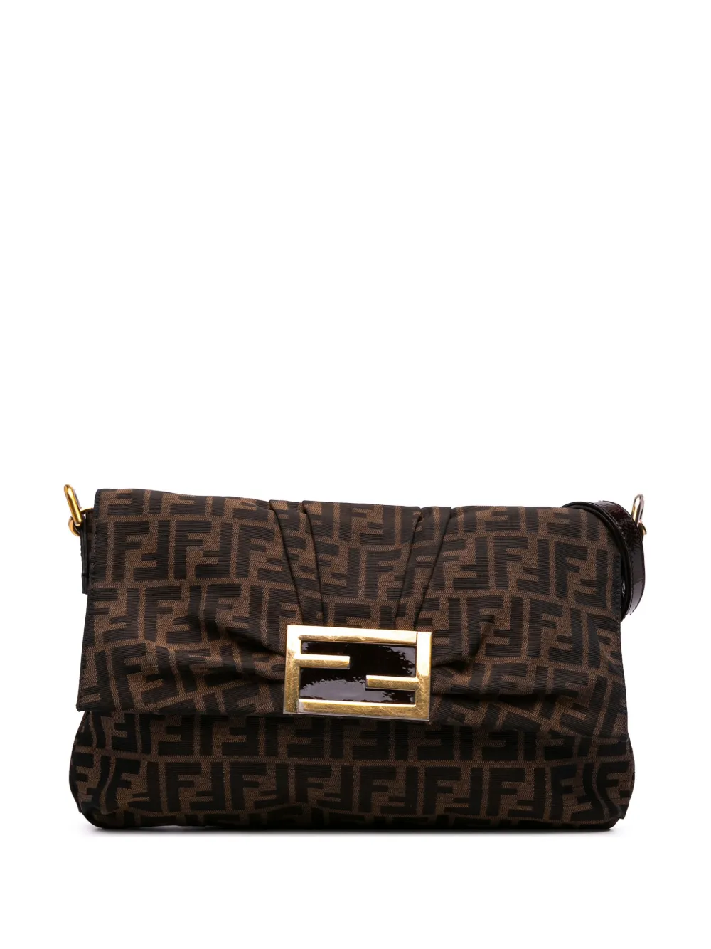 Fendi Pre-Owned 2010-2025 Large Zucca Canvas Mia Flap shoulder bag - Fendi Pre-Owned 2010-2025 Large Zucca Canvas Mia Flap shoulder bag -