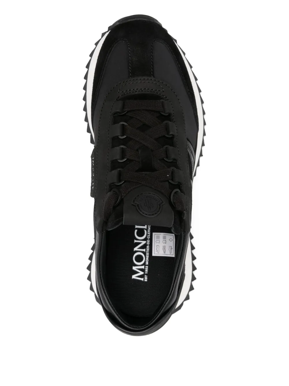 Moncler Pacey 2 leren sneakers met logo Zwart