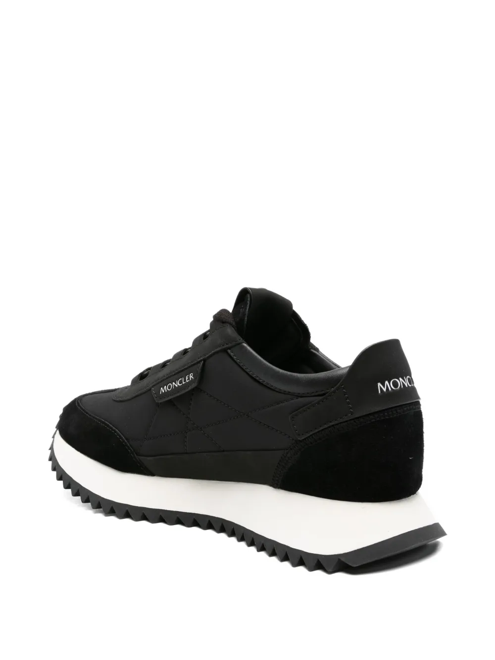 Moncler Pacey 2 leren sneakers met logo Zwart