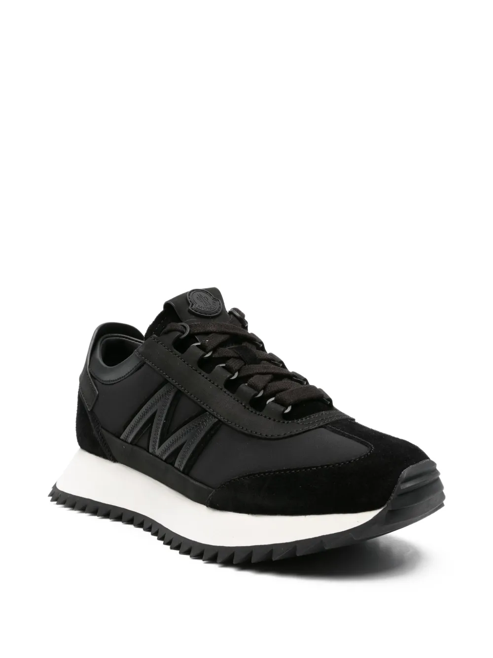 Moncler Pacey 2 leren sneakers met logo - Zwart