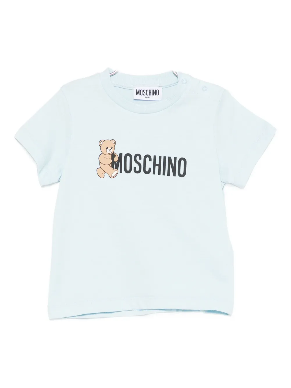 Moschino Teddy-print Cotton T-shirt In Blue