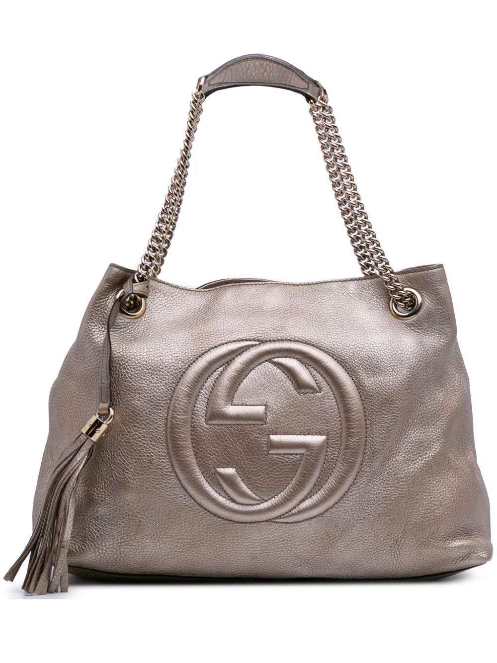 Gucci Pre-Owned 2016-2025 Medium Leather Soho Chain tote bag - ゴールドトーン Gucci Pre-Owned 2016-2025 Medium Leather Soho Chain tote bag - ゴールドトーン