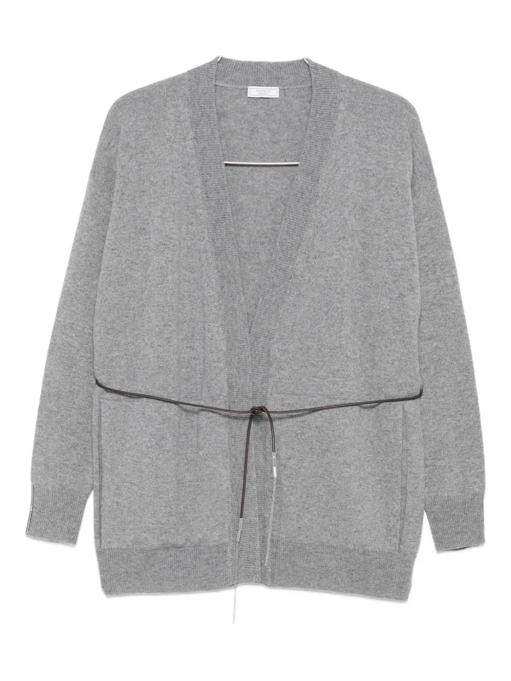 Peserico Tie-fastening Cardigan In Gray