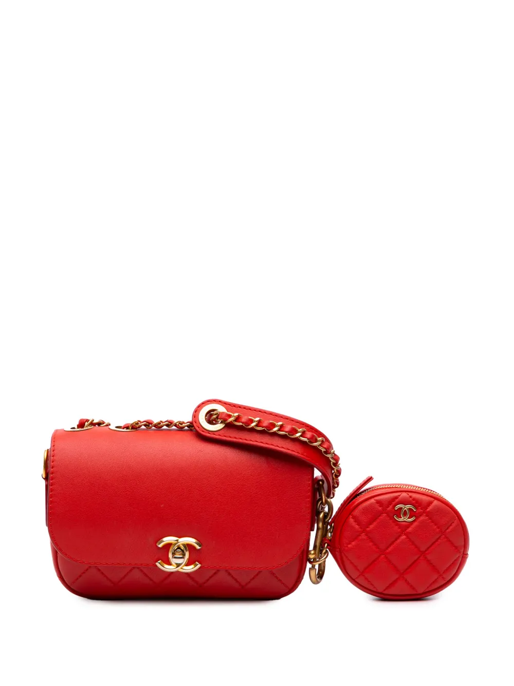CHANEL Pre-Owned 2019 Quilted Calfskin Multi Pouching Flap shoulder CHANEL Pre-Owned 2019 Quilted Calfskin Multi Pouching Flap shoulder