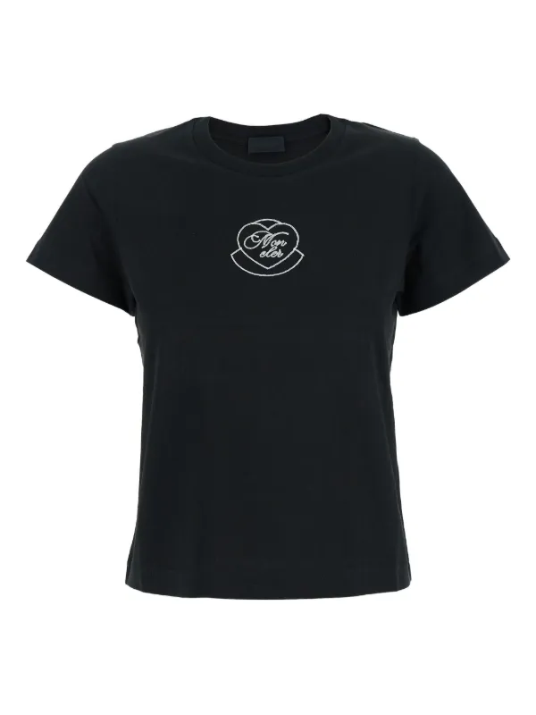 Moncler ハート ロゴ Tシャツ | ブラック | FARFETCH JP