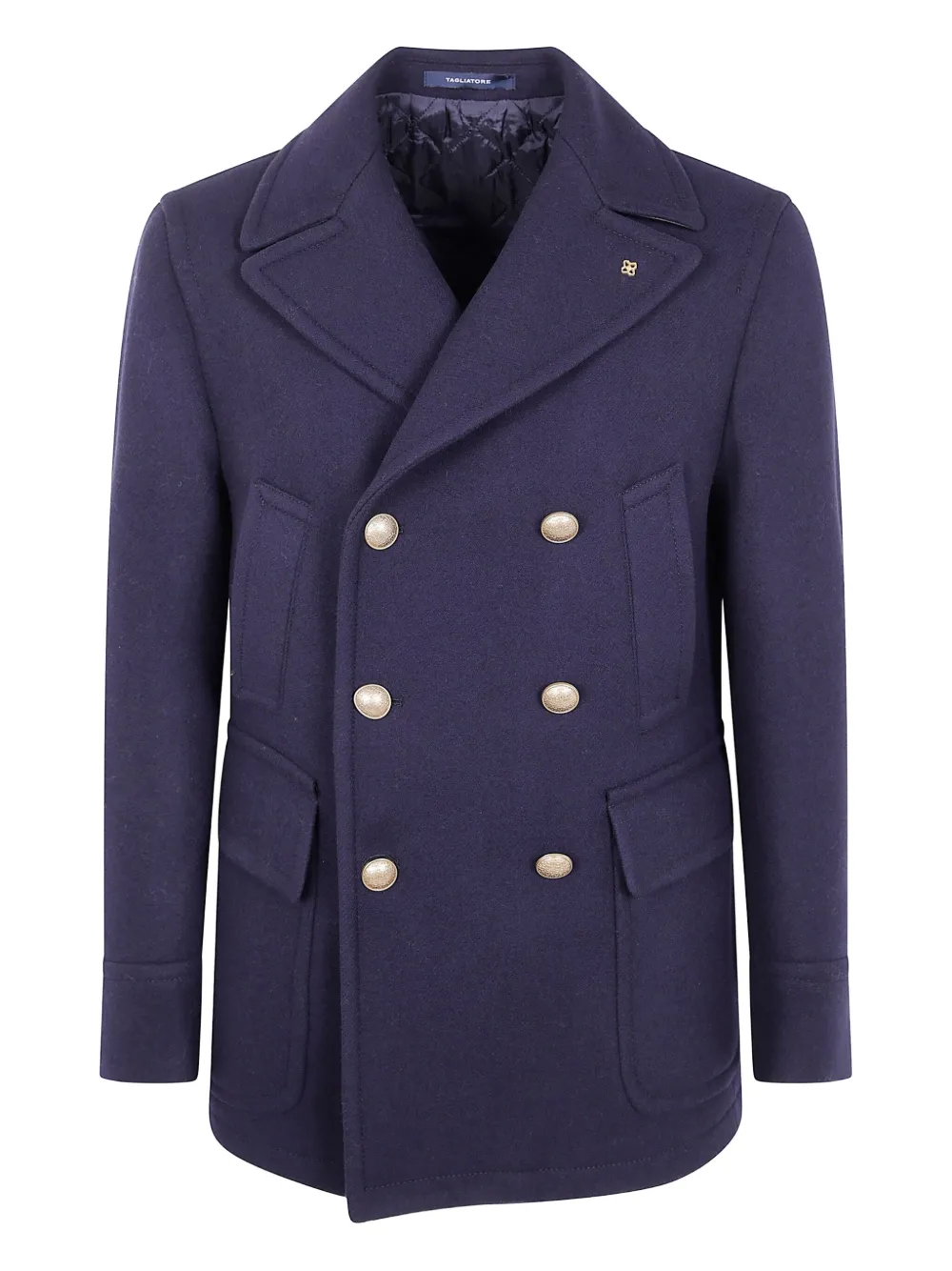 Tagliatore double-breasted wool peacoat Blauw