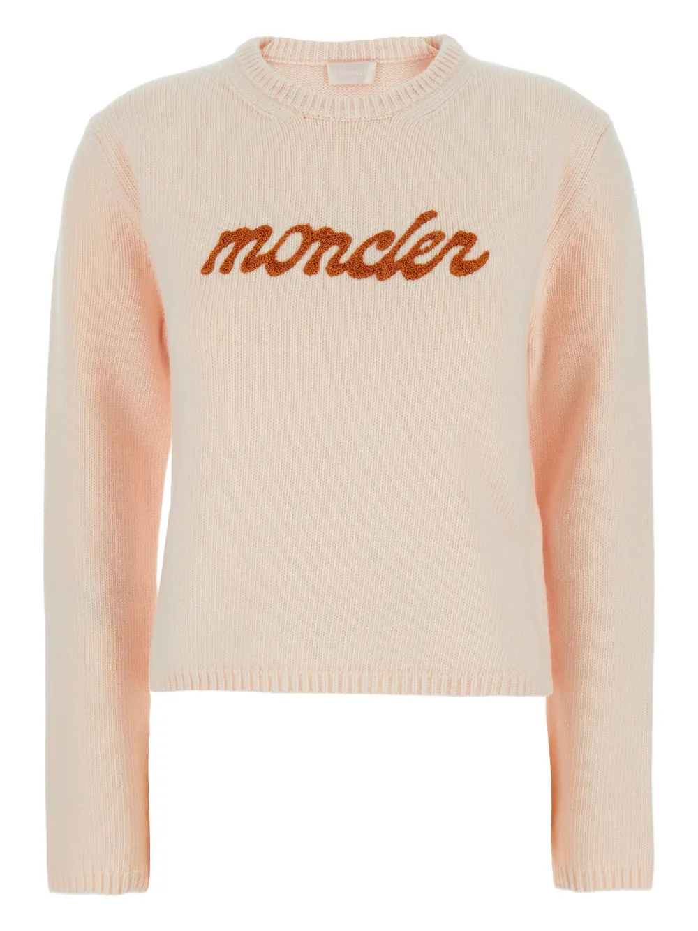 Moncler embroidered logo sweater Roze