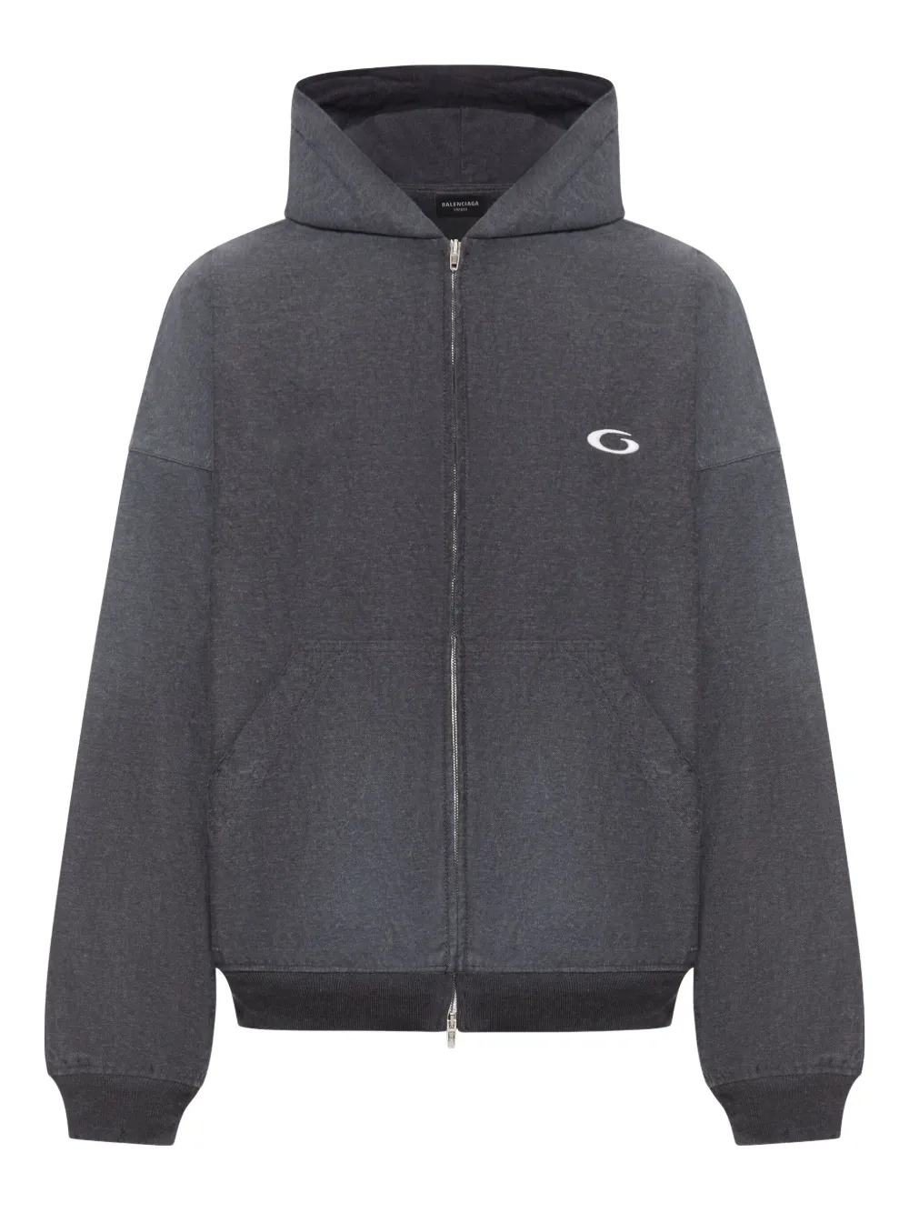 Balenciaga embroidered-logo hoodie - グレー Balenciaga embroidered-logo hoodie - グレー