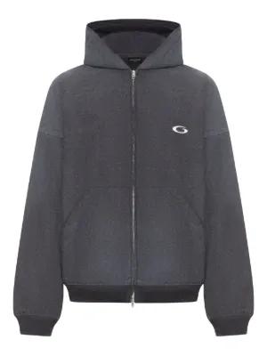 【BALENCIAGA】ロゴパッチニットフーディ BALENCIAGA】LOGOMANIA ALL OVER 長袖セーター ロゴ (BALENCIAGA