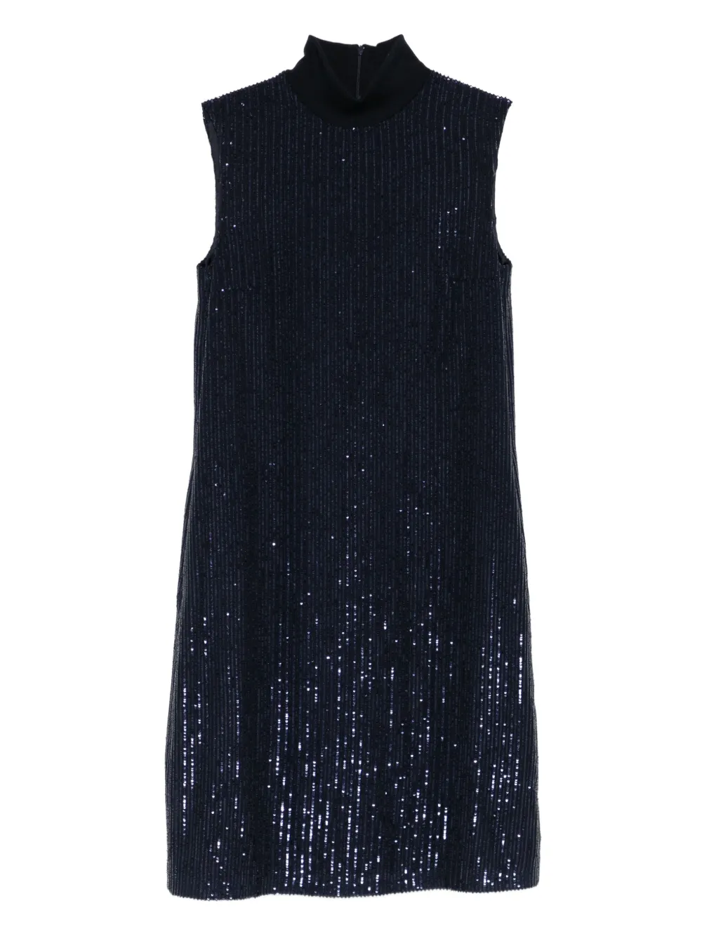 sleeveless sequin turtleneck midi dress