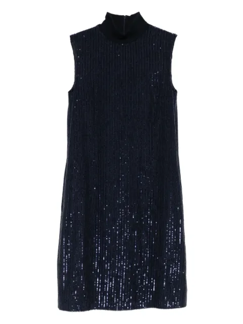 Peserico sleeveless sequin turtleneck midi dress