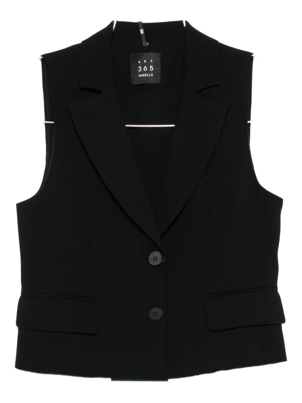 Marella Two-button Lapel Waistcoat In Black