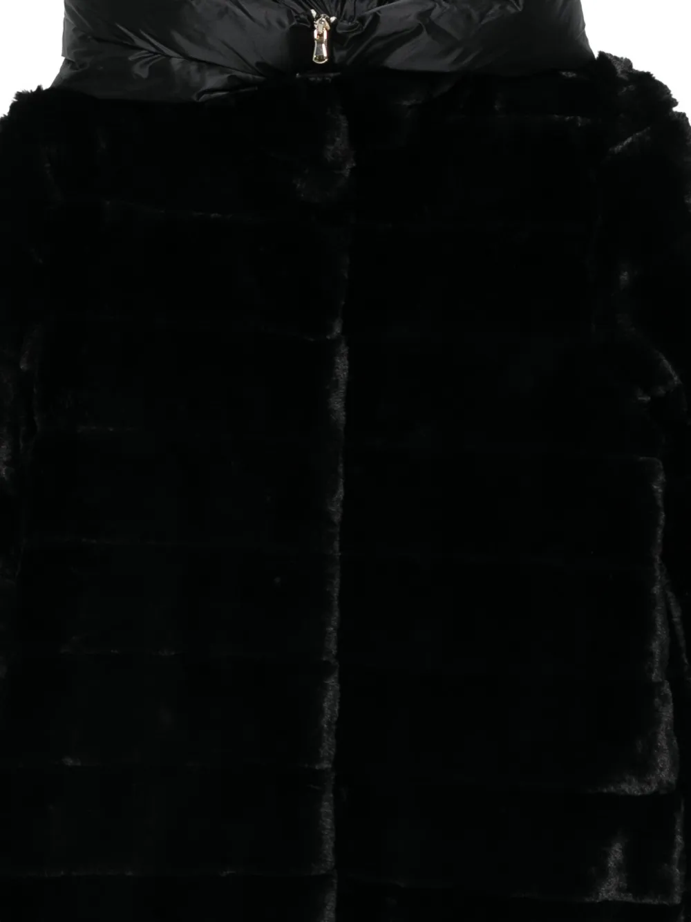 Marella Hooded Faux-fur Coat In Black